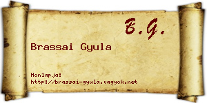 Brassai Gyula névjegykártya